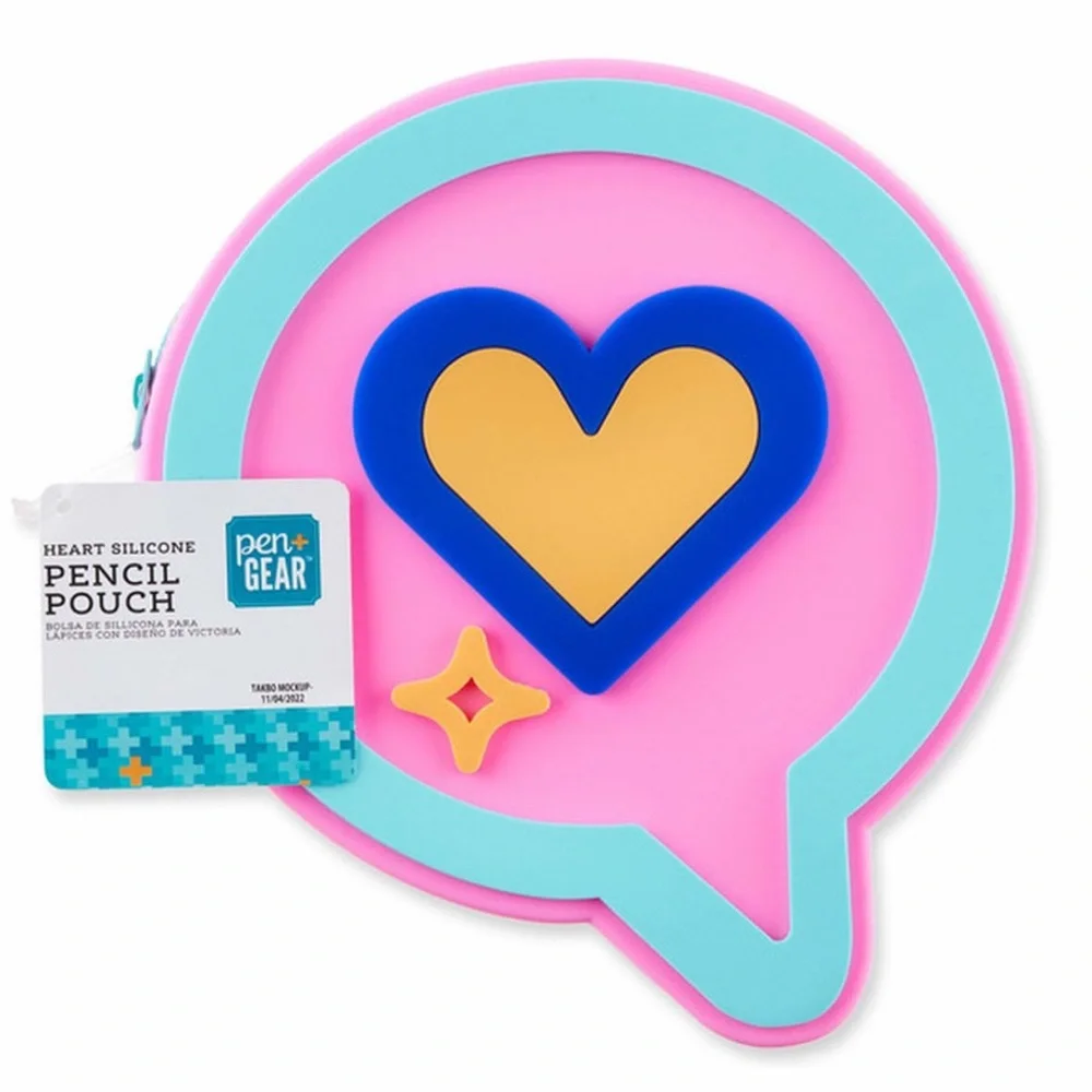 Pen+Gear Pink & Teal Zip Pencil Pouch - Picture 3 of 7